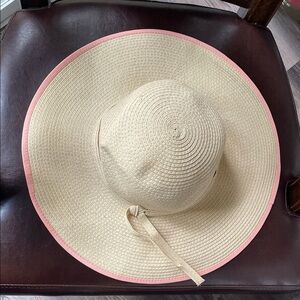 D&Y Cream and Pink Kids Sun Hat